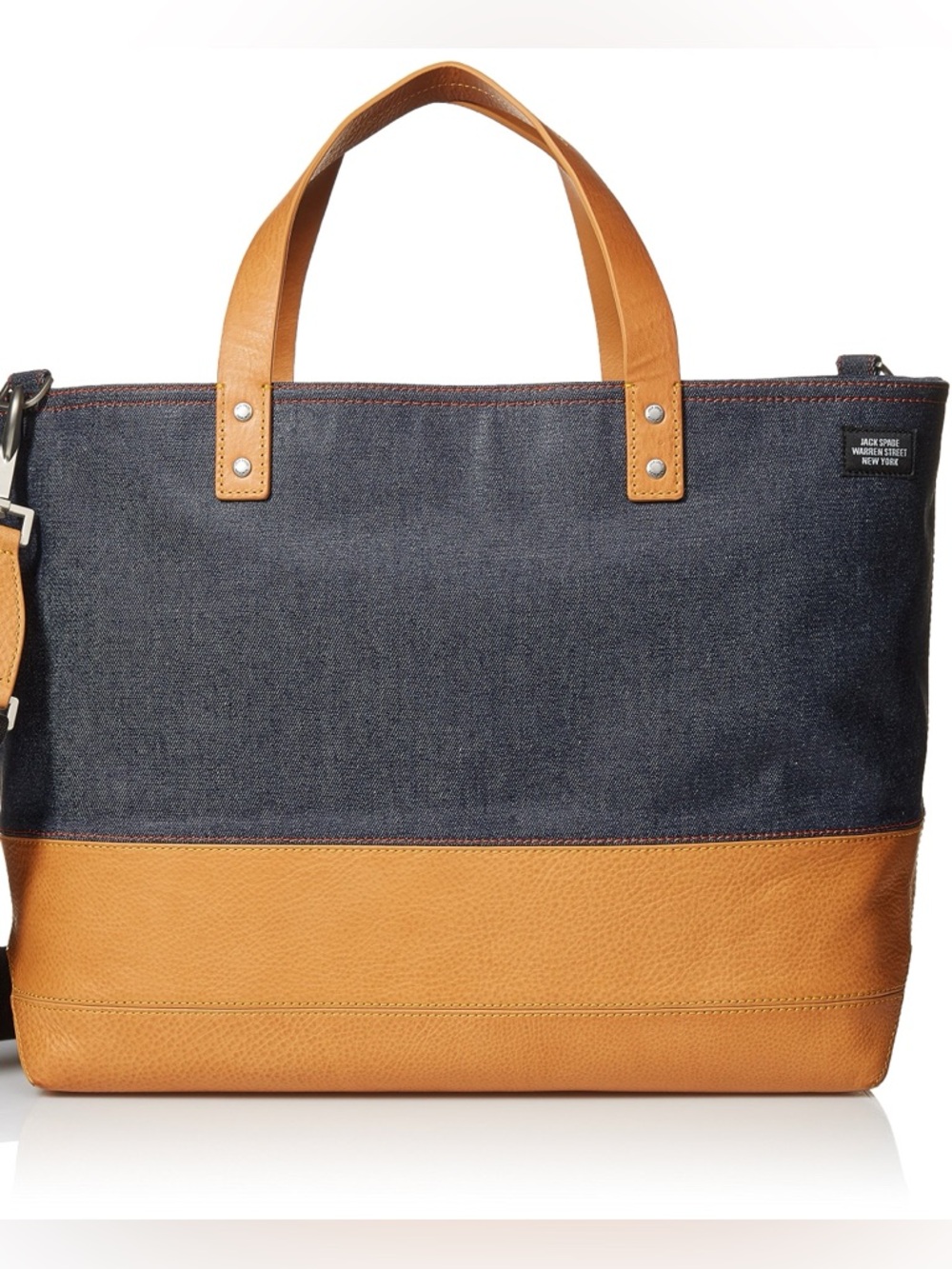 Jack Spade Coal Tote Denim & Tan Leather